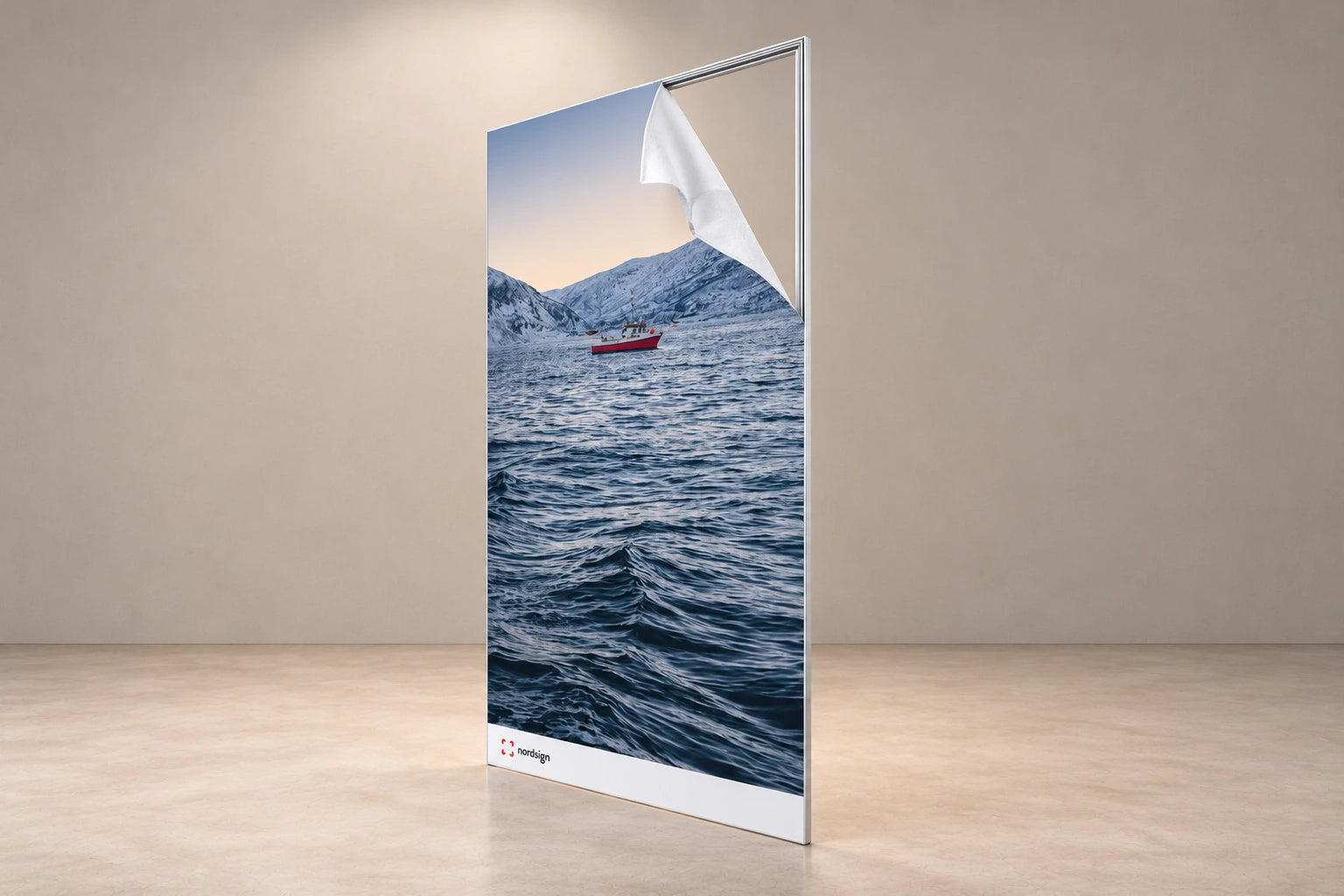Light Frame 15 with the textile graphic lifted at the corner