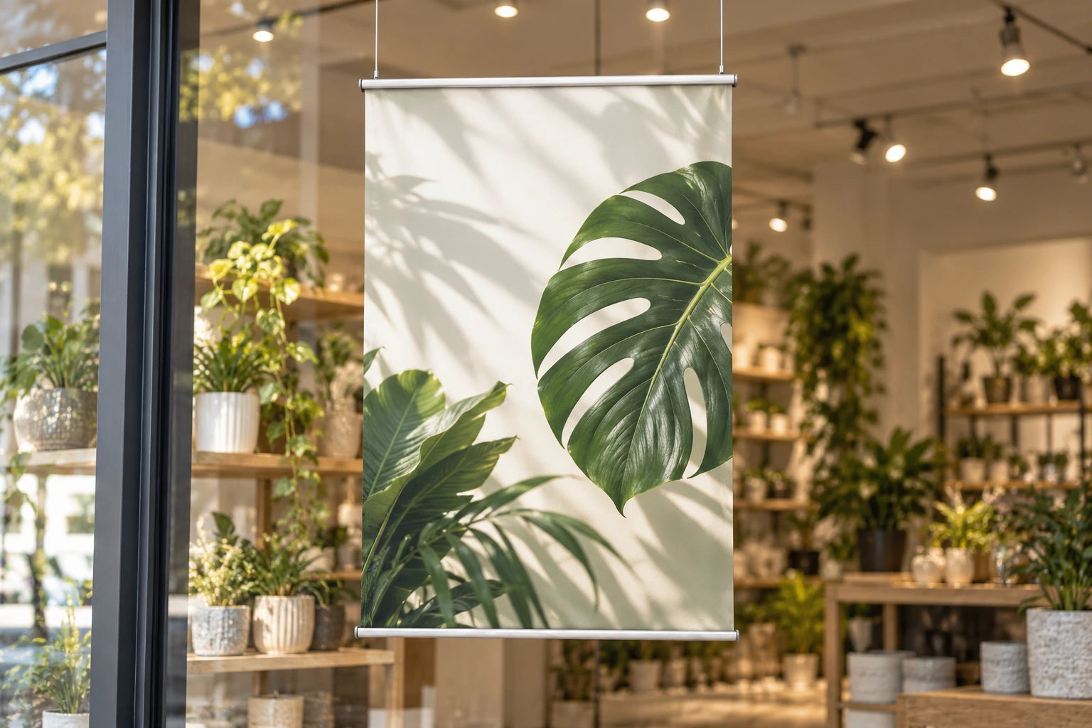 
Kaksipuoleinen painettu mainoslakana
